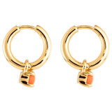Front product shot of the Oroton Keely Hoops in Gold/Coral and  for Women
