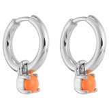 Oroton Keely Hoops in Silver/Coral and  for Women