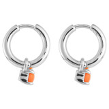 Oroton Keely Hoops in Silver/Coral and  for Women