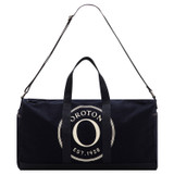 Front product shot of the Oroton Kane Weekender in Navy and Recycled Canvas for Women
