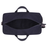 Internal product shot of the Oroton Kane Weekender in Navy and Recycled Canvas for Women