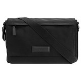 Front product shot of the Oroton Ethan Satchel in Black and Recycled nylon with Recycled leather trim for Men