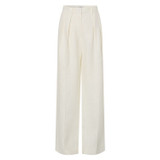 Front product shot of the Oroton High Waist Pleat Pant in Soft Cream and 100% Linen for Women