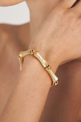 Oroton Bamboo Bracelet in Gold and Brass Base With 18CT Gold Plating for Women