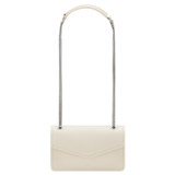 Front product shot of the Oroton Bella Small Clutch in Milk/Matte Silver and Soft Saffiano for Women