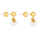 Oroton Como Double Studs in Worn Gold/Pearl and Brass base metal with precious metal plating/ Pearl for Women