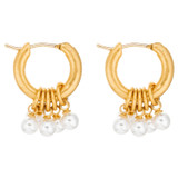 Oroton Como Hoops in Worn Gold/Pearl and Brass base metal with precious metal plating/pearl for Women