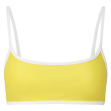 Front product shot of the Oroton Contrast Separate Top in Vibrant Yellow and 78% Recycled Nylon/ 22 % Lycra for Women