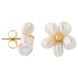 Front product shot of the Oroton Posy Studs in Gold/White and  for Women