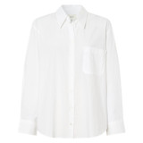 Front product shot of the Oroton Poplin Long Sleeve Shirt in White and 100% Cotton for Women