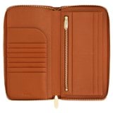Internal product shot of the Oroton Inez Travel Wallet in Cognac and Saffiano Leather for Women