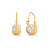 Front product shot of the Oroton Jaclyn Earrings in Worn Gold/White and  for Women