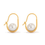 Internal product shot of the Oroton Jaclyn Earrings in Worn Gold/White and  for Women