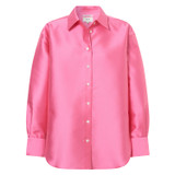 Oroton Satin Overshirt in Candy Pink and 85% Polyester, 15% Silk for Women