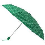 Front product shot of the Oroton Parker Small Umbrella in Emerald/Cream and Printed Pongee Fabric for Women