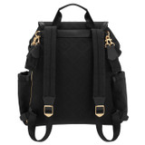Oroton Lena Baby Backpack And Mat in Black/Black and Oroton Signature Recycled Jacquard Fabric. Smooth Leather for Women