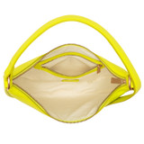 Internal product shot of the Oroton Penny Small Shoulder Bag in Bright Chartreuse and Smooth Leather for Women