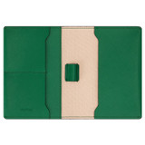 Internal product shot of the Oroton Inez Passport Cover in Emerald and Split Saffiano Leather for Women