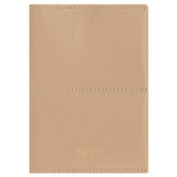 Front product shot of the Oroton Inez Passport Cover in Fawn and Split Saffiano Leather for Women