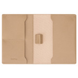 Internal product shot of the Oroton Inez Passport Cover in Fawn and Split Saffiano Leather for Women