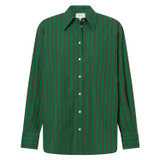 Front product shot of the Oroton Stripe Shirt in Kelly Green and 100% Cotton for Women