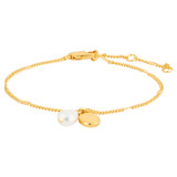 Front product shot of the Oroton Nellie Pendant Bracelet in Gold/White and  for Women