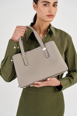 Oroton Anika Small Day Bag in Oyster and Pebble leather for Women