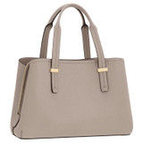 Back product shot of the Oroton Anika Small Day Bag in Oyster and Pebble leather for Women