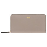 Front product shot of the Oroton Anika Medium Zip Wallet in Oyster and Pebble Leather for Women