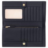 Internal product shot of the Oroton Dylan Soft Fold Wallet in Dark Navy and Pebble Leather for Women