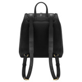 Oroton Dylan Large Zip Buckle Backpack in Black and Pebble Leather for Women