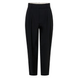 Front product shot of the Oroton Pleat Pant in Black and 53% Polyester 42% Wool 5% Elastane for Women
