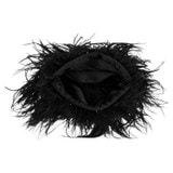 Internal product shot of the Oroton Grace Feather Bag in Black and Polyester Satin for Women