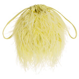 Front product shot of the Oroton Grace Feather Bag in Citrine and Polyester Satin for Women