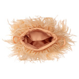 Internal product shot of the Oroton Grace Feather Bag in Peach Glow and Polyester Satin for Women