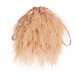 Oroton Grace Feather Bag in Peach Glow and Polyester Satin for Women