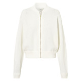 Front product shot of the Oroton Mesh Stitch Bomber in White and 83% Viscose 17% Polyester for Women