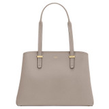 Front product shot of the Oroton Anika 13" Day Bag in Oyster and Pebble leather for Women