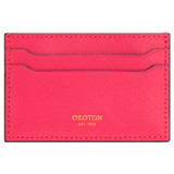 Oroton Inez Credit Card Sleeve in Peony Pink and Saffiano Leather for Women