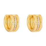 Front product shot of the Oroton Lucia Hoops in Gold/Clear and  for Women