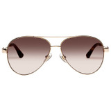 Front product shot of the Oroton Jesse Sunglasses in Gold and Acetate for Women