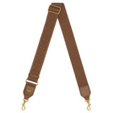 Front product shot of the Oroton Logo Webbing Bag Strap in Willow and Smooth Leather for Women