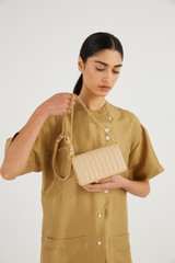 Oroton Fay Mini Chain Crossbody in Sand and Nappa Leather for Women