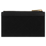 Oroton Lena Small Slim Zip Wallet in Black/Black and Oroton Signature Recycled Jacquard Fabric. Smooth Leather for Women