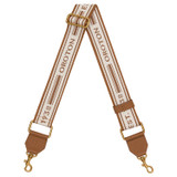 Oroton Heather Webbing Strap in Tan/Brass and Pebble leather for Women