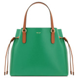Front product shot of the Oroton Harriet Mini Tote in Emerald and Saffiano Leather With Smooth Leather Trim for Women