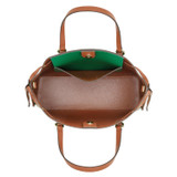 Internal product shot of the Oroton Harriet Mini Tote in Emerald and Saffiano Leather With Smooth Leather Trim for Women