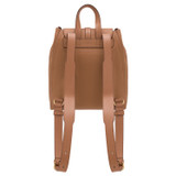 Back product shot of the Oroton Dylan Medium Zip Buckle Backpack in Tan and Pebble Leather for Women