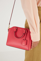 Oroton Inez Mini Day Bag in Peony Pink and Shiny Soft Saffiano for Women