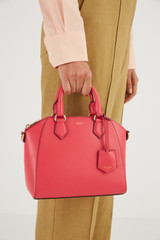 Oroton Inez Mini Day Bag in Peony Pink and Shiny Soft Saffiano for Women